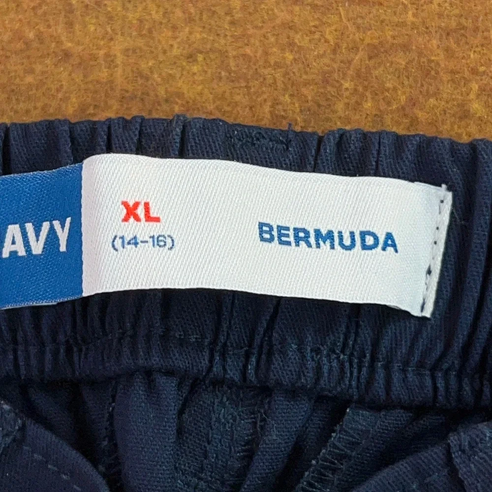 Old Navy Boys XL 14-16 Navy Blue Bermuda Chino Uniform Shorts NWT